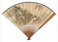 夏敬观 山水 成扇
